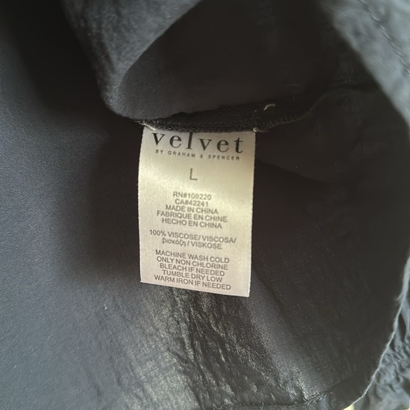 Velvet Samantha Rayon Challis Peasant Top by GRAHAM & SPENCER EUC - Picture 4 of 6